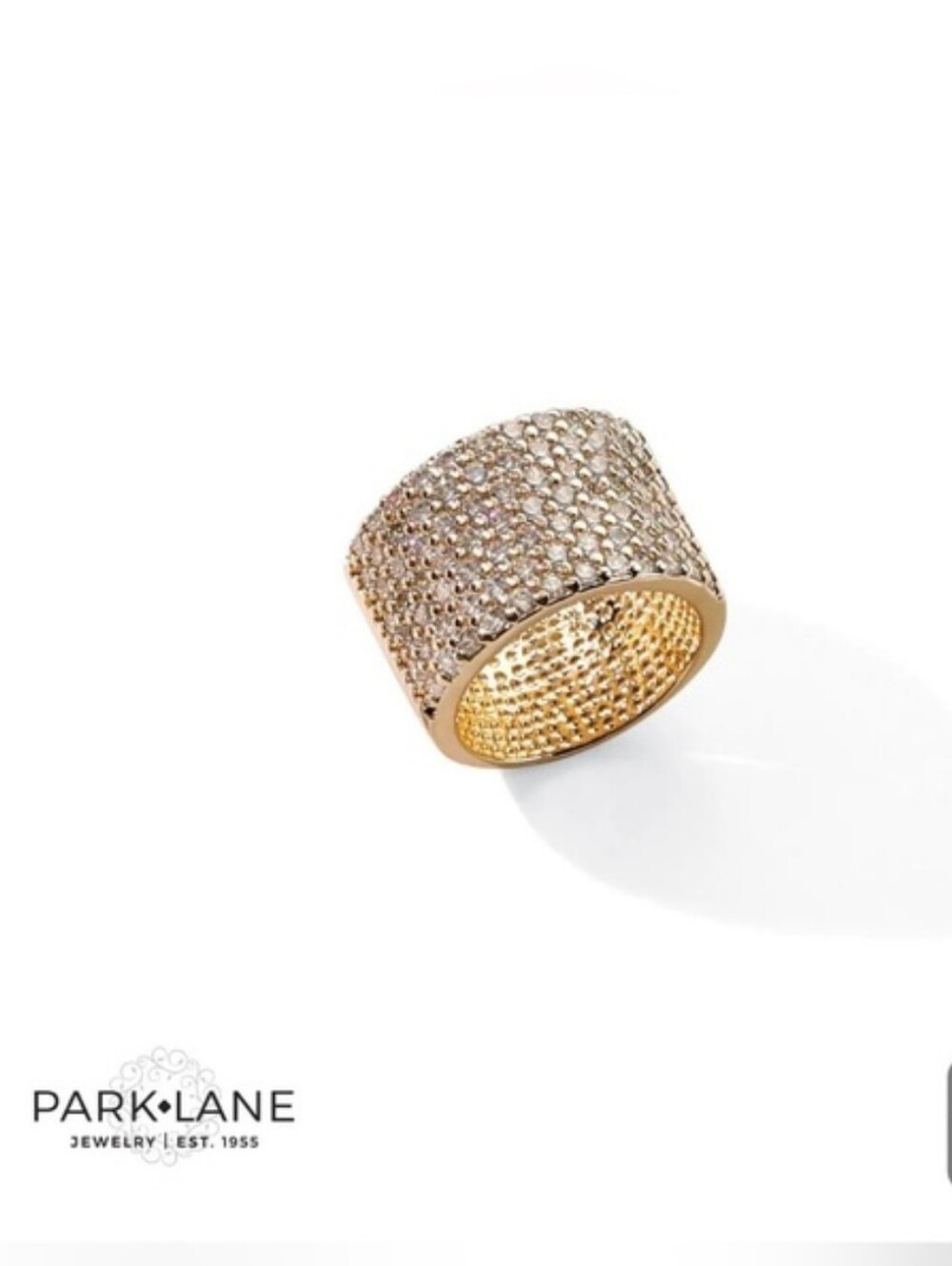 Park Lane "Palmer" Crystal Pavé Wide Band Gold-Tone Ring
